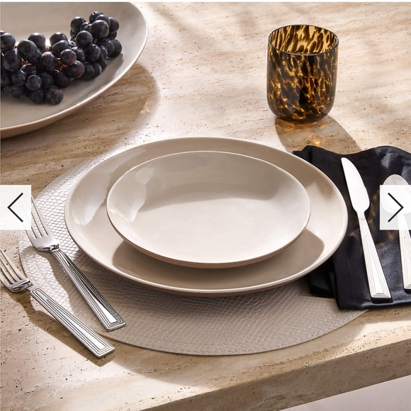 CB2 Furrow 20-Piece Polished Silver Flatware Set by Lenny Kravitz Design - Picture 2 of 10